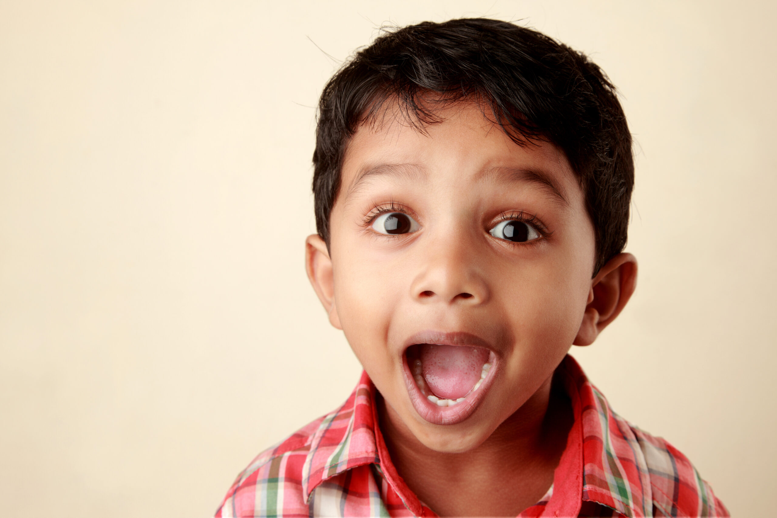 Excited face of a small boy